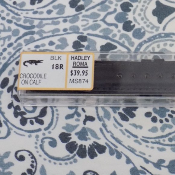 Hadley Roma Crocodile Calf Black Watch Band 18MM - Picture 3 of 3